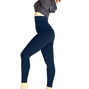 MOTHER TUCKER Sleek Black High-Waist Compression Leggings
